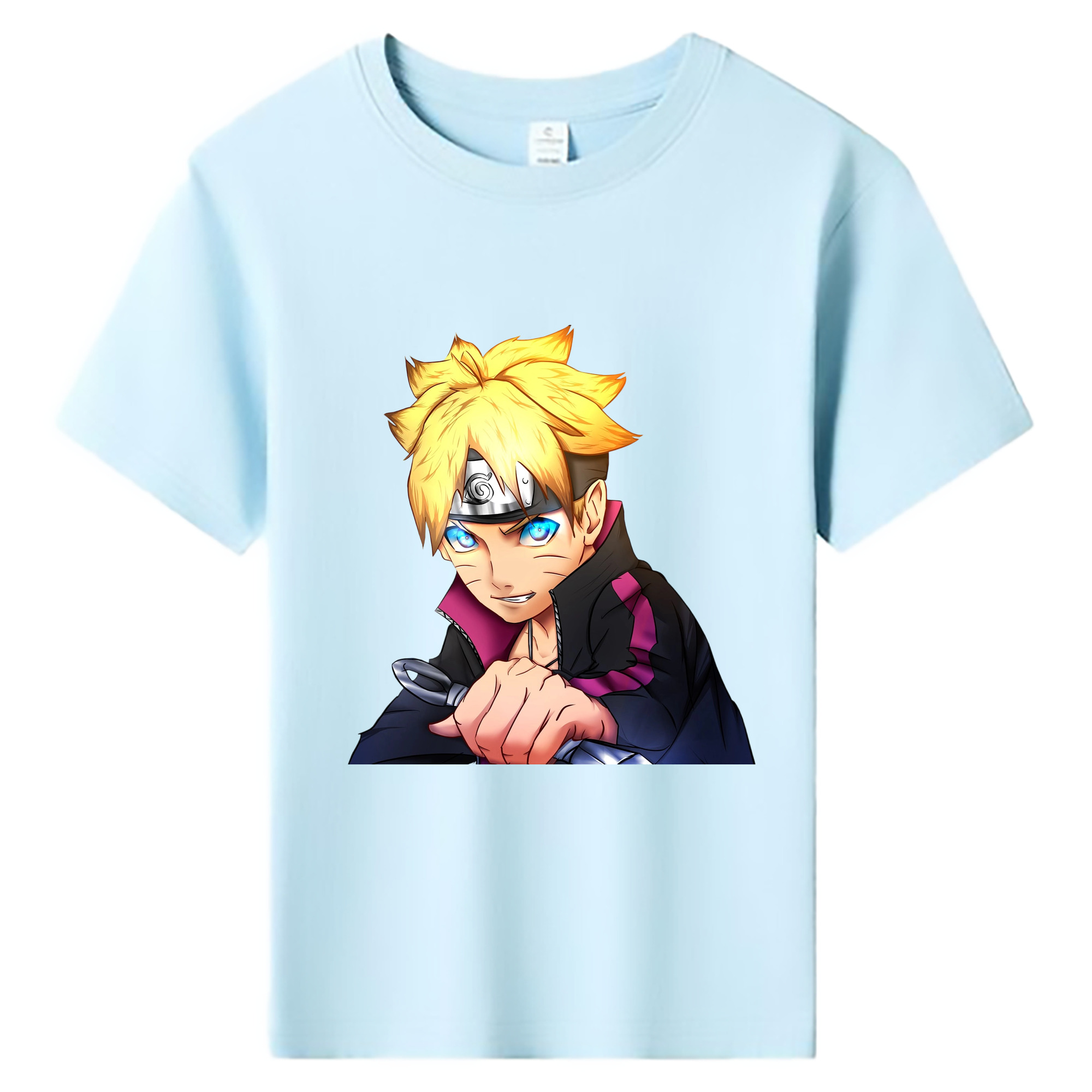 （画像用） NARUTO -ナルト- うずまき ボルト Uzumaki Boruto 綿100％キッズTシャツ（フロントプリント）
